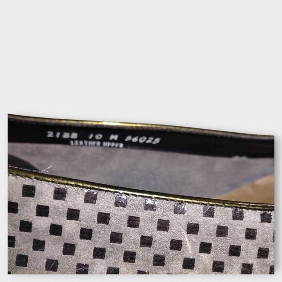 Magdesians Womens Ballet Sz 10‎ Checkered Flats Grey Tan Flats Shoes Comfort - Picture 13 of 13